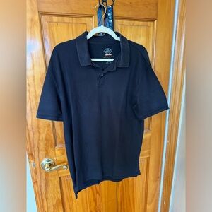 Croft & Barrow Men’s Easy Care Black Polo Shirt Size Large Buttoned Collar